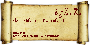 Ördögh Kornél névjegykártya