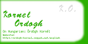 kornel ordogh business card