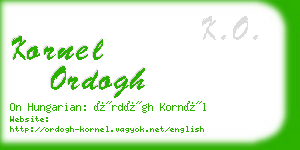 kornel ordogh business card